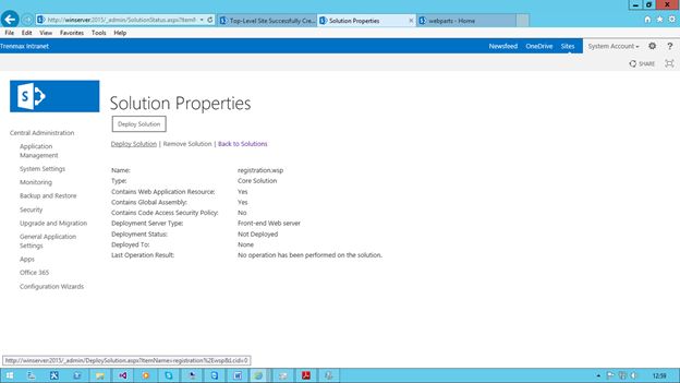 Click Deploy solution